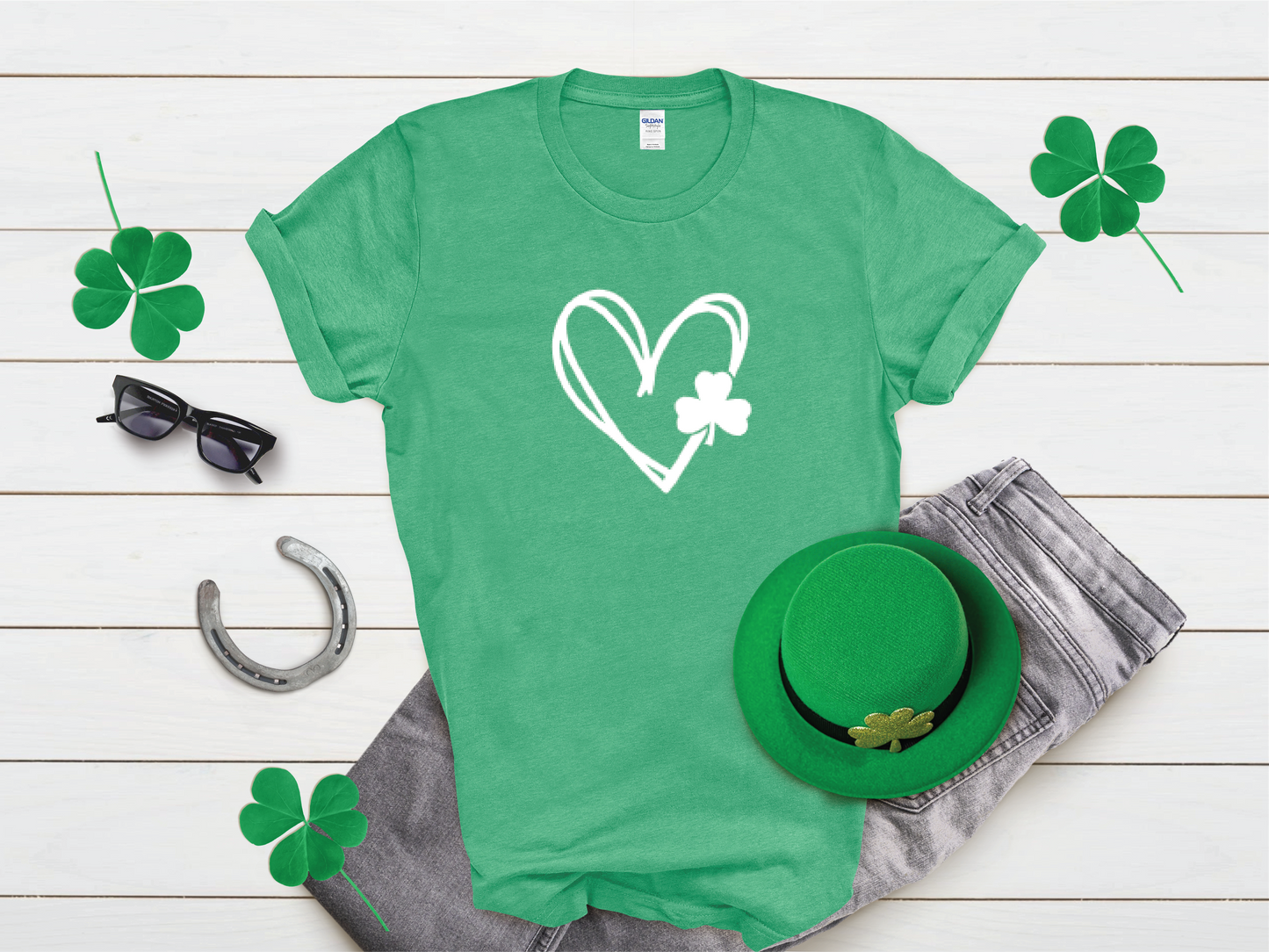 Shamrock Heart Short Sleeve T-Shirt